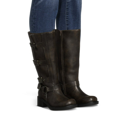 Madden NYC Women's Faux Leather Tall Moto Boots