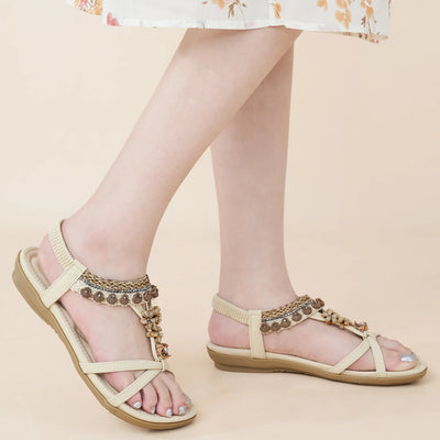 Ecetana Womens Flat Sandals Comfortable Summer Casual Bohemian Beach Sandals Shoes