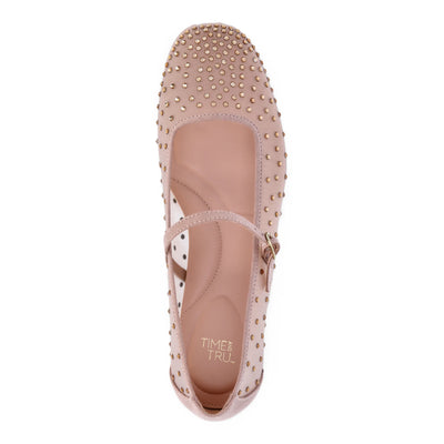 Time and Tru Women's Rhinestone Mary Jane Flats