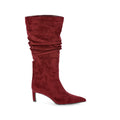 Time and Tru Women's Faux Suede Slouch Boots with Kitten Heels, Wide Width Available