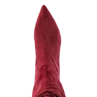 Time and Tru Women's Faux Suede Slouch Boots with Kitten Heels, Wide Width Available